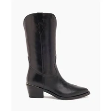 Partlow Julia Cowboy Western Leather Boots in Black 36