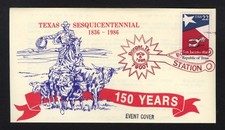 Texas Sesquicentennial Event Cover 1986 sc 2204 Borpex Station Borger, Texas