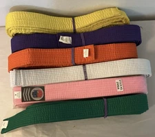 Lot Of 6 Pro Force Martial Arts karate jiu-jitsu Belts (5) Size 4 (1) 5 A1027