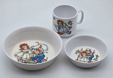 Vintage Raggedy Ann Andy Childs Dish Set 1 Cup 2 Bowls 1969 Oneida