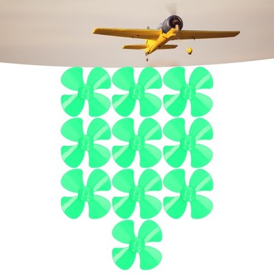 Green 10x Propeller 4 Blades Strong Wind Materials Light Weight 40mm DIY Toy Car