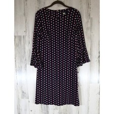 Tommy Hilfiger Shift Dress 6 Navy Red White Polka Dot Bell Sleeve Mod Office NWT