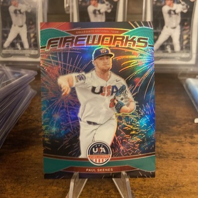 2026 Panini USA Stars & Stripes Paul Skenes Fireworks Green Prizm #23