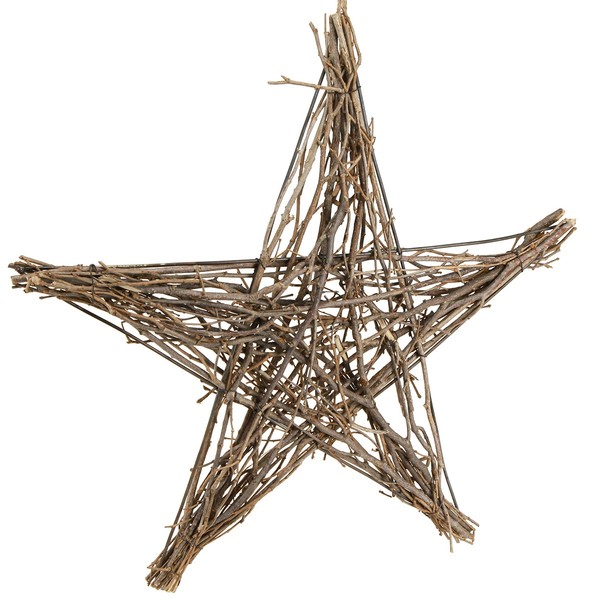 Weihnachtsstern Zweige 50Cm Deko Stern Zum HäNgen Rustikal Holz Landhausstil-image