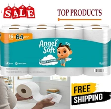 Angel Soft Toilet Paper, 16 Mega Rolls = 64 Regular Rolls, Soft and Strong Toile