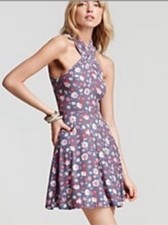 Free People Women’s Cross Cowl Neck Floral Print Mini Dress