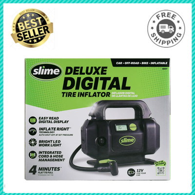 Slime 12V Digital Tire Inflator Auto Air Pump Portable Car Compressor LED 40077