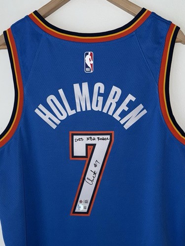 Chet Holmgren Signed Thunder Nike 2023 NBA Rookie Auto Jersey BAS USASM LE 25/25