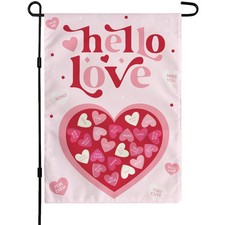 Valentines Day Decorations - Heart Love Welcome Garden Flag Valentines Day