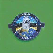SPACEX AUTHENTIC EMPLOYEE PATCH N  CRS. 18 DRAGON 