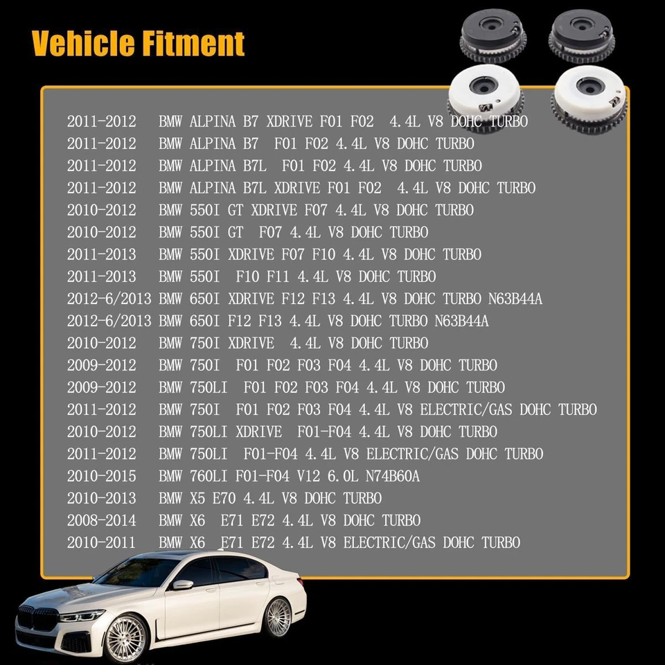 4 engranajes de escape de admisión VVT para BMW Alpina B7 550I 750I X5 X6 N63 S63 4,4 L Foto 2 de 4