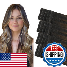COOKAYU Invisi Edge Tape in Hair Extensions Real Human Hair Seamless Injected Ta