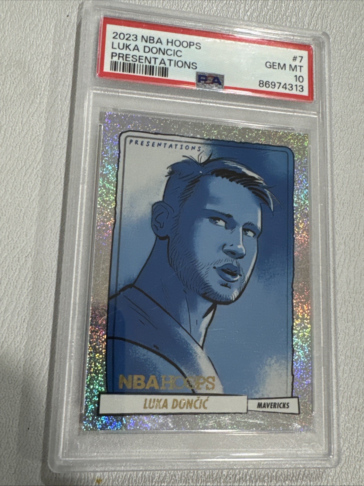 2023-24 Panini NBA Hoops #7 - Presentations Luka Doncic PSA 10 - CASE HIT