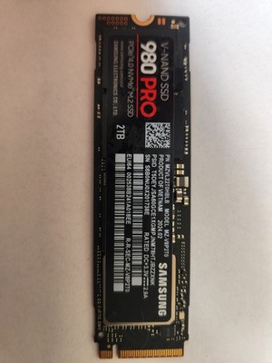 Samsung 980 PRO 2TB M.2 NVMe 2280 Internal SSD 99% Health - MZ-V8P2T0B/AM