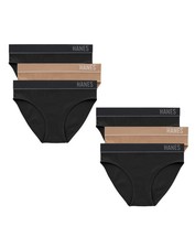 Hanes Originals Women's Seamless Rib Bikini Underwear, Neutrals, 6-Pack