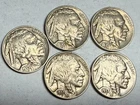 (Lot of 5) XF full horn Indian Head BUFFALO NICKELS. 1935, 2x 1936, 2x 1937. #q6