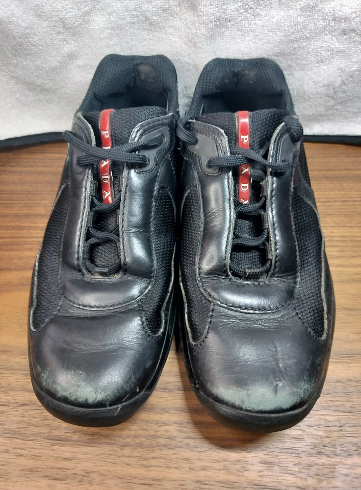ZAPATILLAS PRADA PARA HOMBRE NEGRAS COPA AMERICANA todo cuero logotipo rojo 21-906 para hombre 8,5 Foto 2 de 4