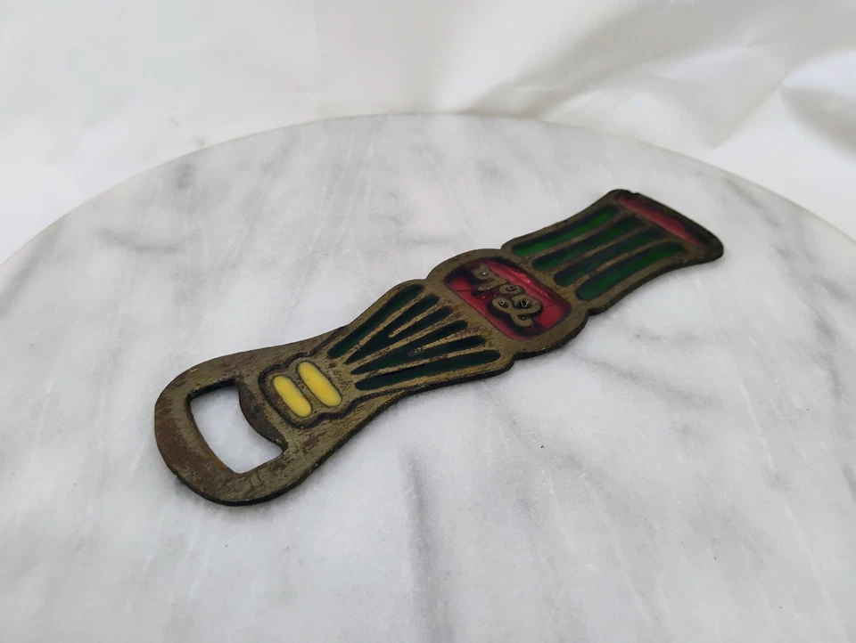 Vintage Cola Stained Glass Bottle Opener Bar Key Home Bar - Image 4 of 4
