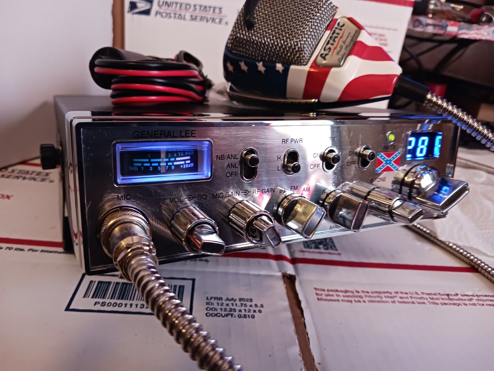 Nice !! General Lee CB Radio peaked and tuned.