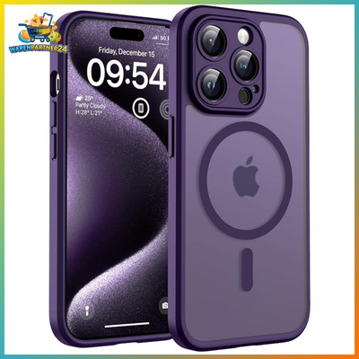 iPhone 15 Pro Max Hülle mit Magsafe, Kameraschutz, stoßfest, dunkel lila