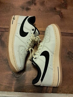 Womens Air Force 1 White W Black Swoosh