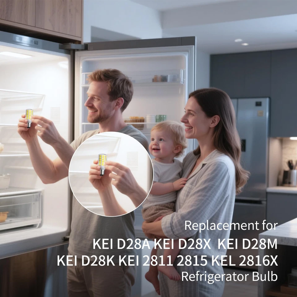 Updated KEI D28X KEL 2816X Freezer Light Bulb KEI D28M KEL 2815 Refrigerator ... - Image 2 of 4