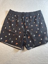 Roark Shorey Black Rainbow And Skull Elastic Waist Trunks Mens L