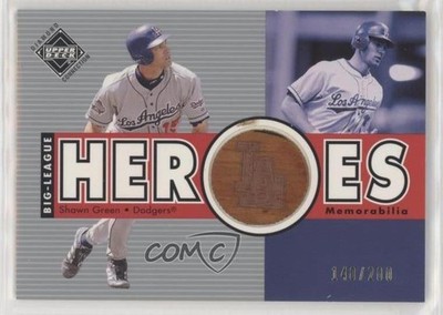 2002 Upper Deck Diamond Connection Big League Heroes Bats /200 Shawn Green e3g