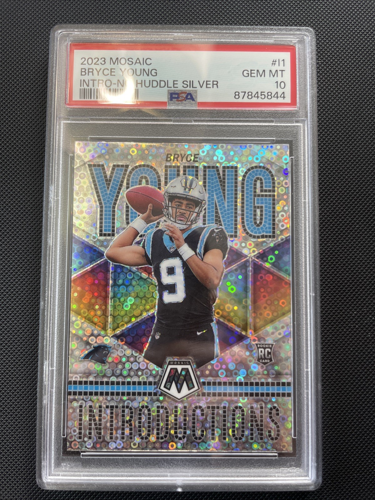 2023 Mosaic Bryce Young RC SILVER DISCO Introductions No Huddle PSA 10