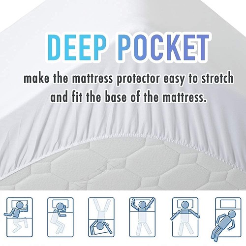 Queen Size Mattress Pad - Cooling Breathable Mattress Topper, Quilted Fitted ... - Picture 4 of 8