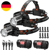 Wiederaufladbare Led‑Stirnlampe, 50000 Lumen Zoom‑Kopflampe Mit 4 Lichtmodi, 120