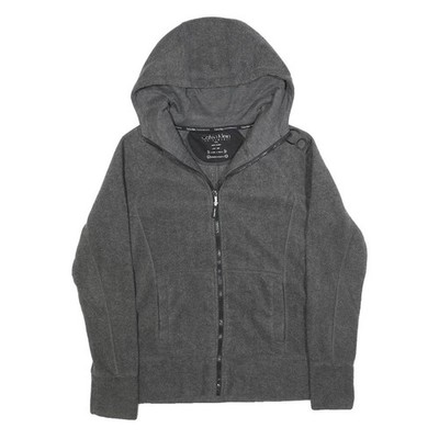 Calvin Klein Performance Damen Hoodie grau mit Reißverschluss S Freizeit Sportbekleidung aktiv
