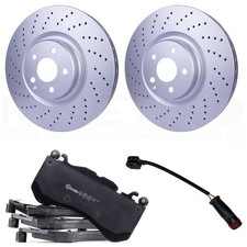 FOR MECEDES C63S C63 E63 E63S AMG FRONT DRILLED GROOVED BRAKE DISCS BREMBO PADS