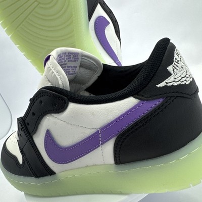 Nike Air Jordan 1 Low Glow-in-the Dark Shoes HF0410-001 Youth's 5Y