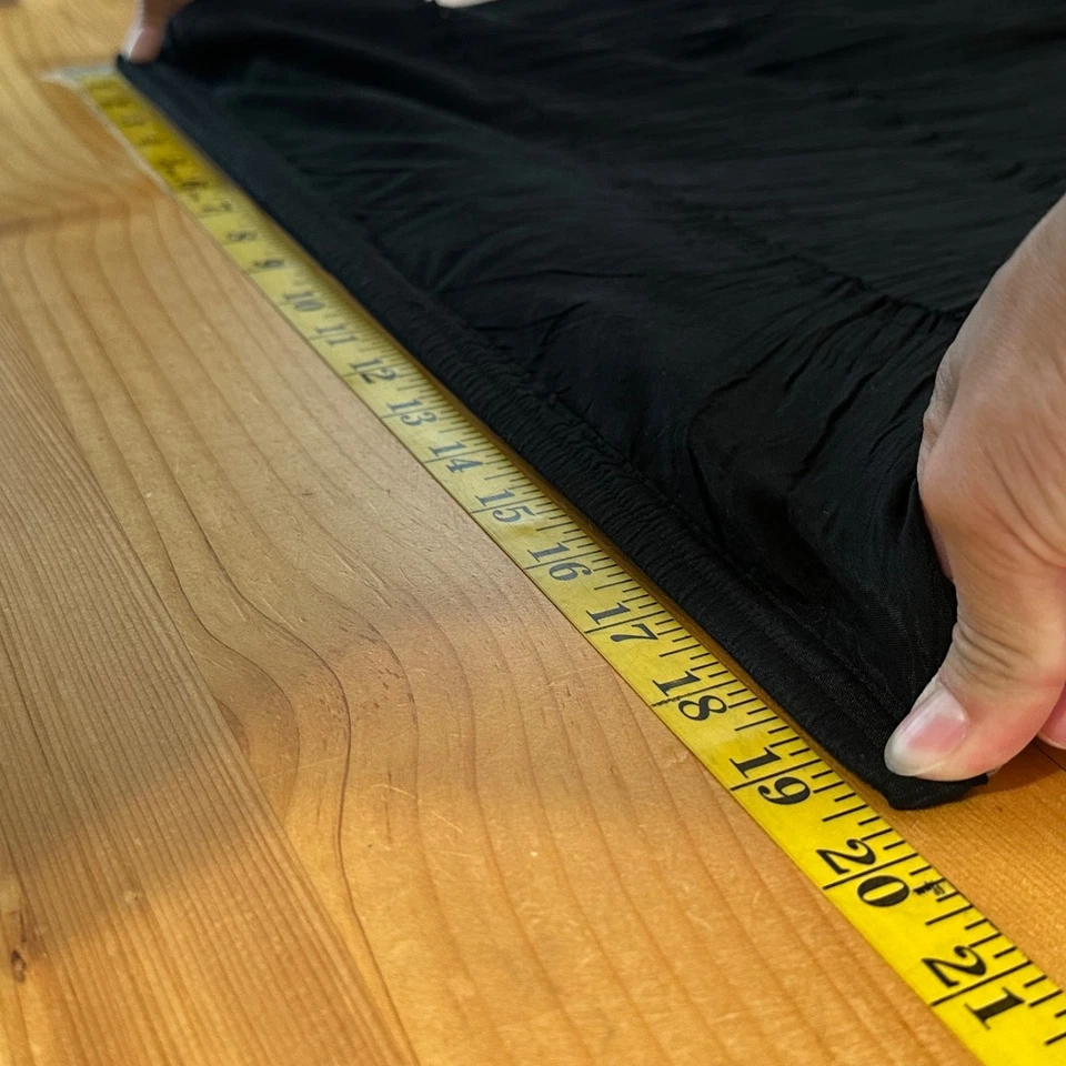 Falda Mujer L Caprichoso Hada Gótico Bruja Escoba Palo Boho Arrugado Negro Maxi Foto 3 de 4