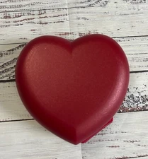 Tupperware Red Heart Container Storage Snack Trinket Holder
