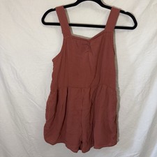 Abercrombie Kids 15/16 Girls Youth Orange Romper Pockets Adjustable Straps