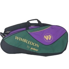 Borsa racchetta da tennis vintage Prince Wimbledon verde viola