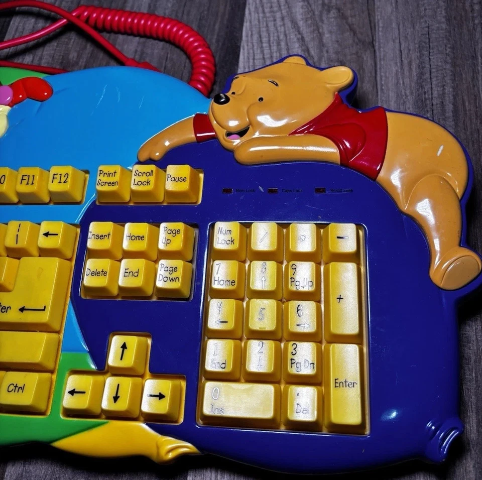Vintage Disney Winnie The Pooh Piglet Tigger Microsoft Learning Keyboard - Image 3 of 4