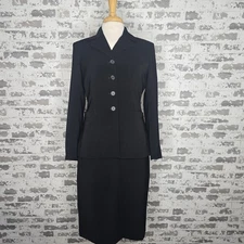 Kasper 2 Piece Skirt Suit Set Womens 6 Petites Career Work Wear Business Formal