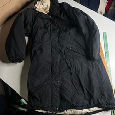 The North Face Vintage Made in USA Black Long Insulated Parka Hooded Coat Womens