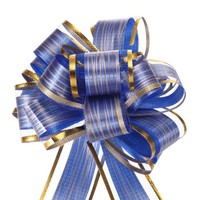 5Stk 6 Zoll GroßE Pull Bogen Geschenk Verpackung BöGen Band Organza BöGen Blau