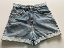 Vintage Levis 954 Shorts Womens 3 Denim High Rise Cuffed USA Orange Tab 90s