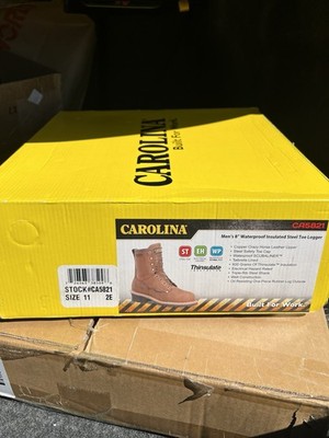 Carolina CA5821 8'' Waterproof Insulated Steel Toe EH Logger Boots Men s 11 EE