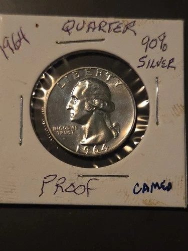 1964 (P) Washington Quarter Cameo Proof 90% Silver
