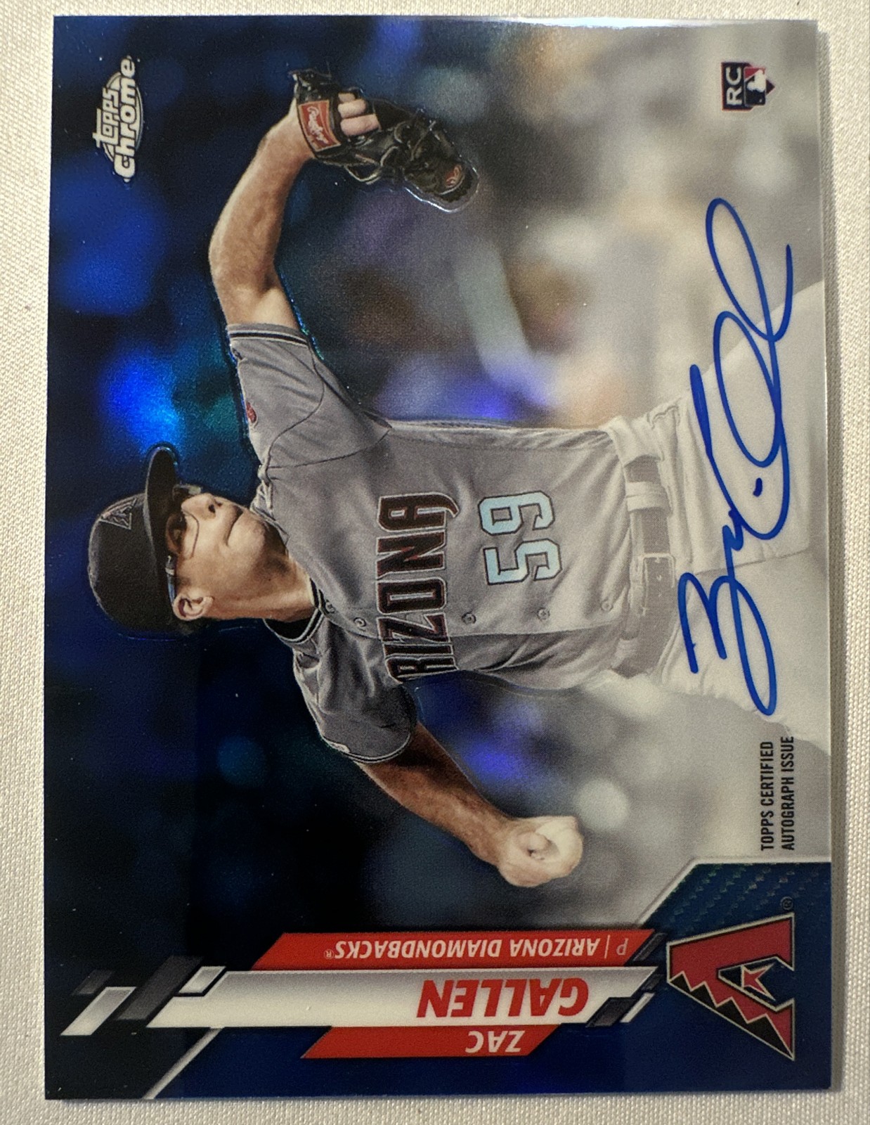 2020 Topps Chrome - Rookie Autographs Zac Gallen #RA-ZG Blue Refractor 2 /150