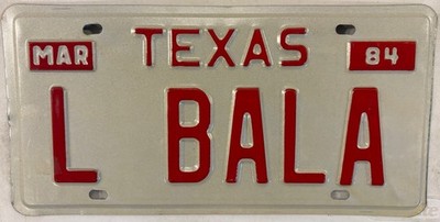 Vanity L BALA BALAJI BALTAZAR license plate Balachandran Balasubramanian Balazs