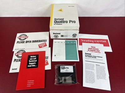 New, Borland Quattro Pro For Windows Version 5.0 3.5'' Disks