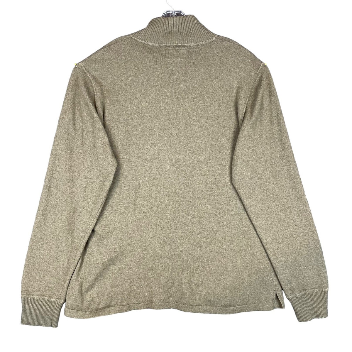 The North Face Sweater Mens Large M Taupe Wool Blend 1/4