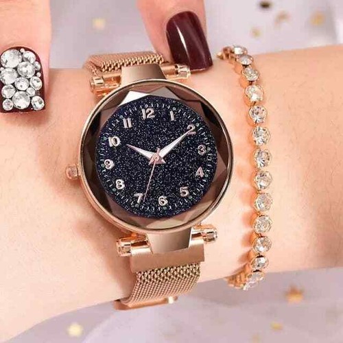 Montre Magnétique Argent Réglable – Femme, Acier Inoxydable, Mouvement Quartz
